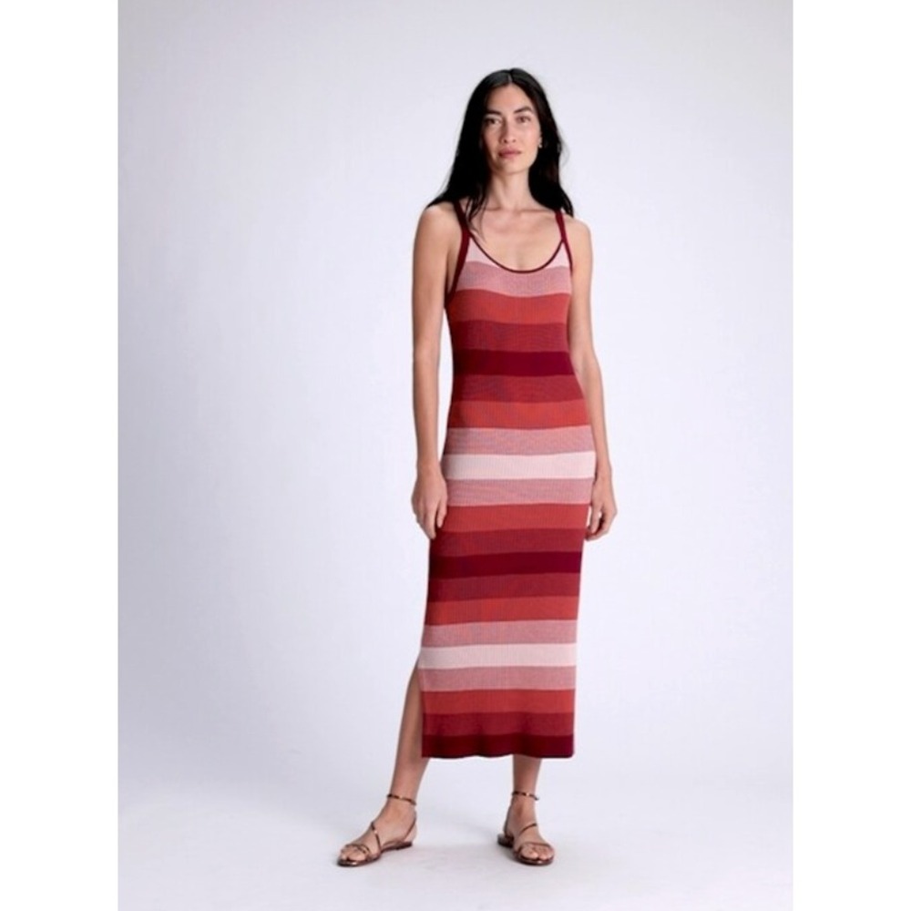 Banana Republic Strappy Sweater Dress Womens Pink‎ Striped Size Small Petite